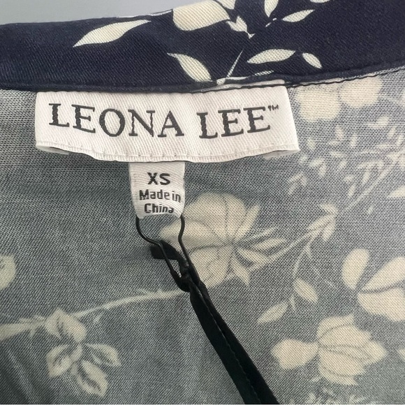 Leona Lee Navy Blue Floral Button Down Dress - Picture 10 of 10